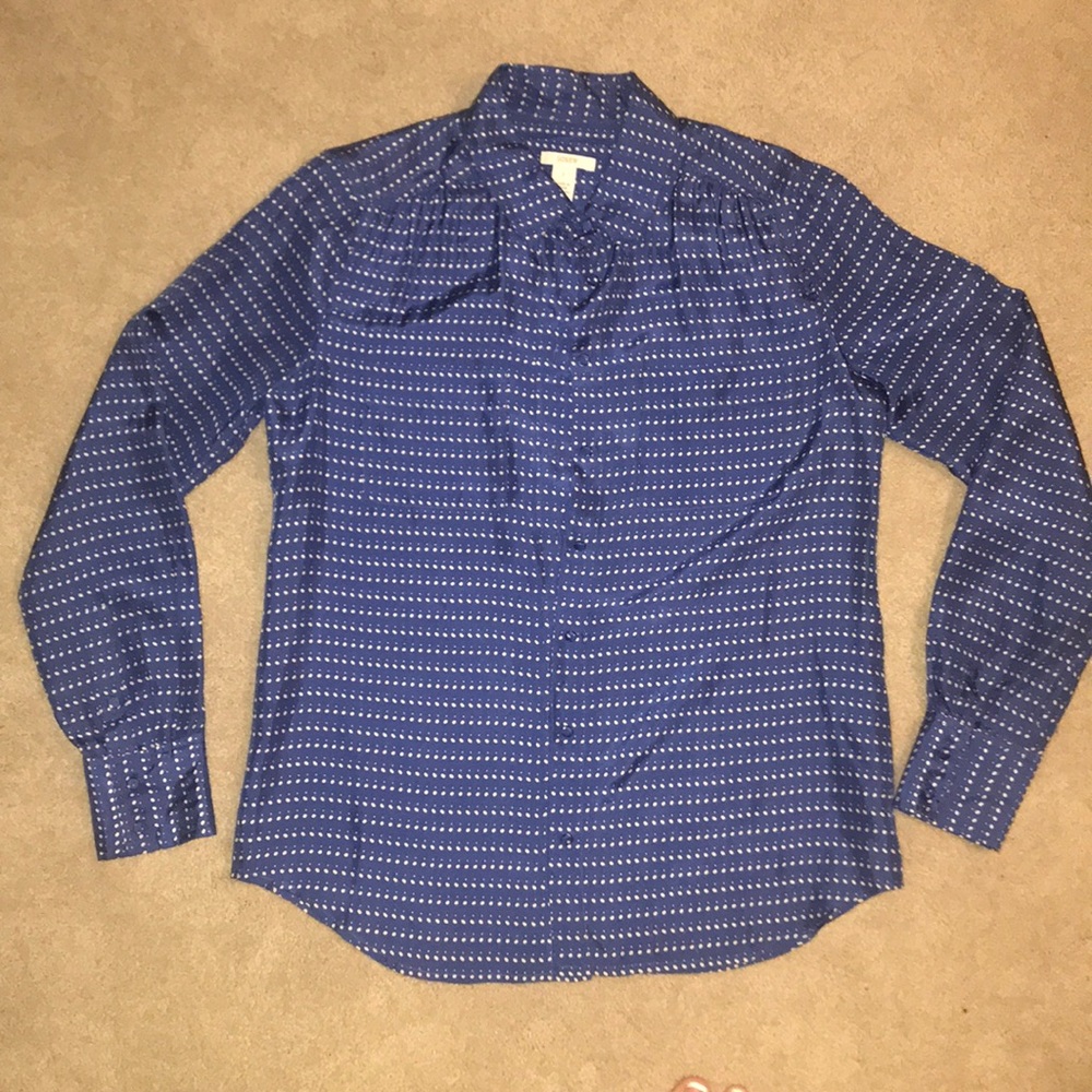 J. Crew silk dot blouse